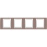 4-постовая рамка SCHNEIDER ELECTRIC UNICA ХАМЕЛЕОН, горизонтальная, белый/коричневый MGU6.008.874