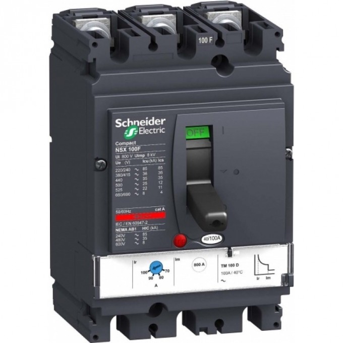 Автоматический выключатель 3П3Т SCHNEIDER ELECTRIC COMPACT TM100D NSX100N LV429840