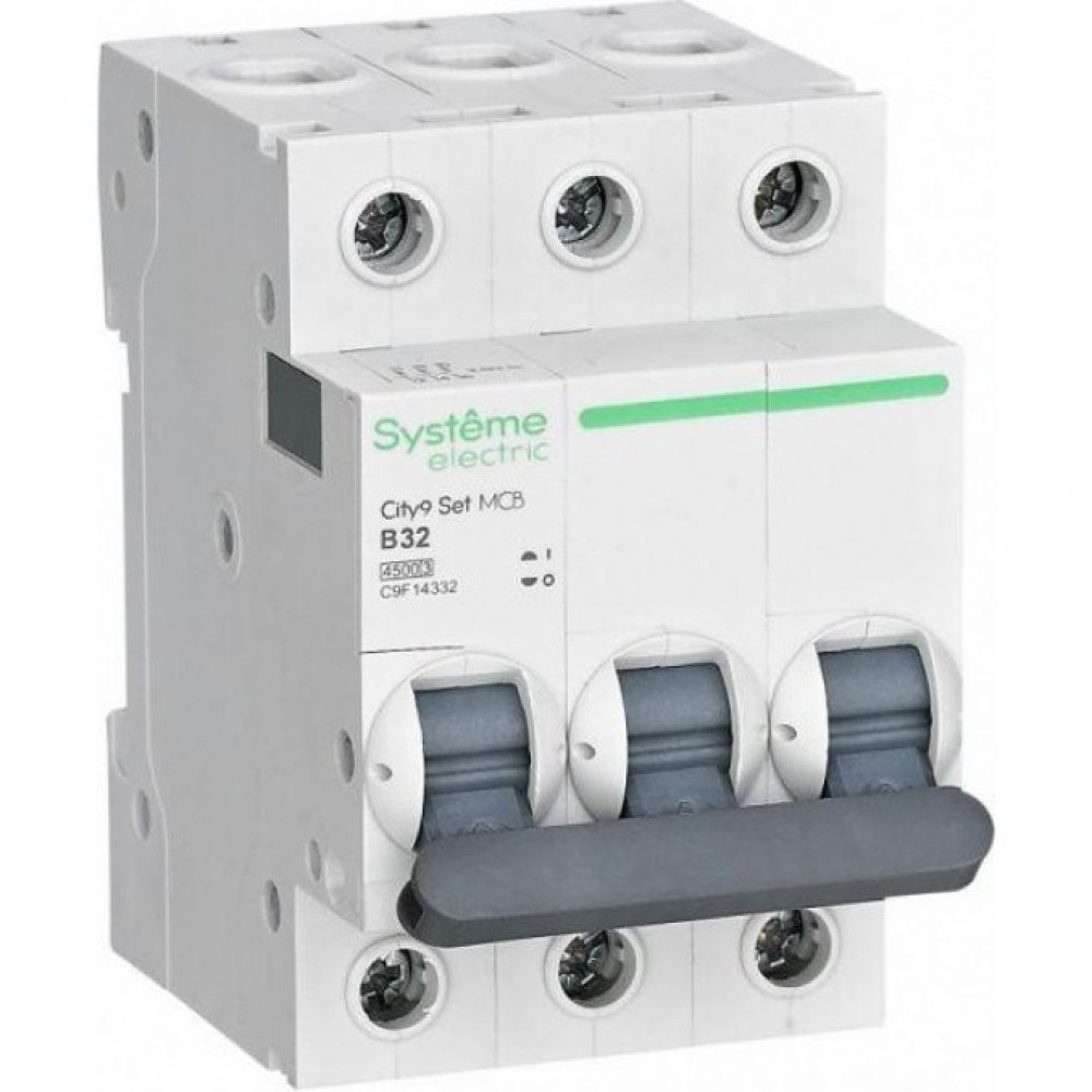 SCHNEIDER ELECTRIC модульный 3п B 25А 4.5кА City9 Set 400В SE C9F14325.  Купить Автоматический выключатель на Официальном Сайте SCHNEIDER в России.