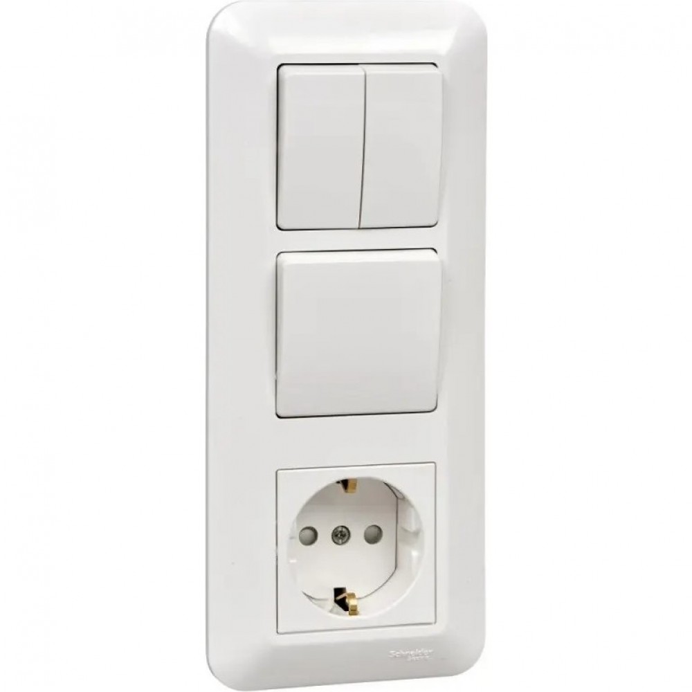 SCHNEIDER ELECTRIC ПРИМА С/У: розетка с заземлением + выключатель 1 ...