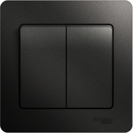 2-клавишный выключатель SCHNEIDER ELECTRIC GLOSSA, сх.5, 10АХ, в сборе, АНТРАЦИТ