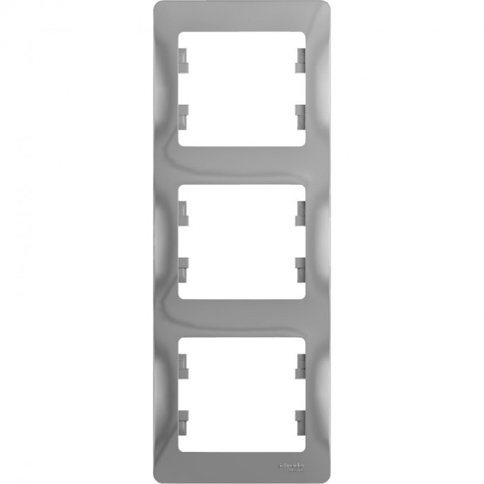 3-постовая рамка SCHNEIDER ELECTRIC GLOSSA, вертикальная, АЛЮМИНИЙ GSL000307
