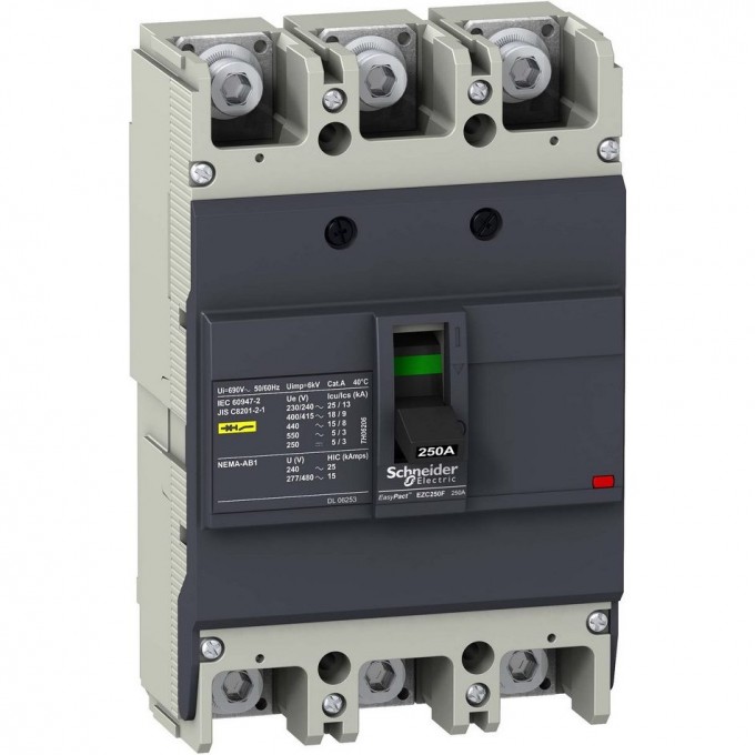 Автоматический выключатель 3P SCHNEIDER ELECTRIC EASYPACT EZC250F 18KA/400В 125 A EZC250F3125