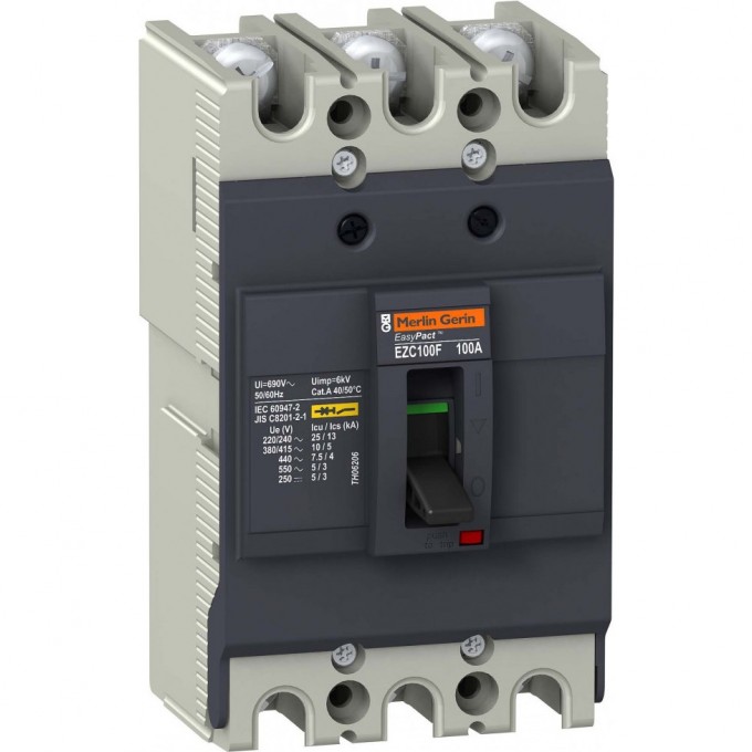 Автоматический выключатель 3П3Т SCHNEIDER ELECTRIC EASYPACT EZC100 10KA/400В 75 A EZC100F3075