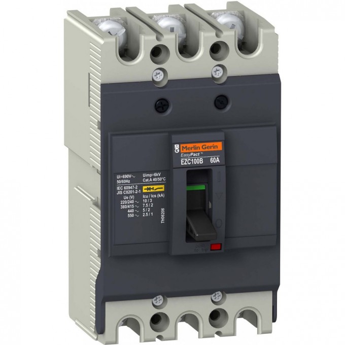 Автоматический выключатель 3П3Т SCHNEIDER ELECTRIC EASYPACT EZC100 7,5KA/400В 60 A EZC100B3060
