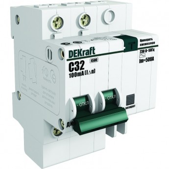 Дифференциальный автоматический выключатель SCHNEIDER ELECTRIC DEKRAFT 2Р 6А 30мА тип AC х-ка С ДИФ-101 4,5кА