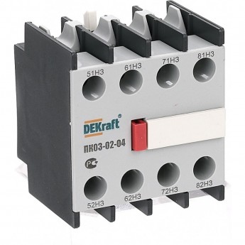 Приставка контактная DEKRAFT доп.контакты 4НЗ лицев Приставка контактная DEKRAFT доп.контакты 4НЗ лицев