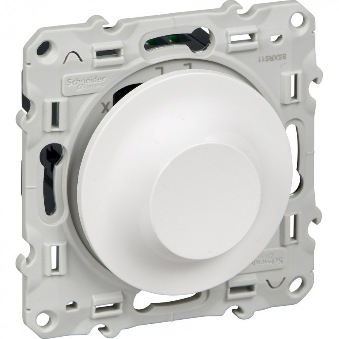 Светорегулятор (диммер) SCHNEIDER ELECTRIC ODACE поворотно-нажимной, 40-600 ВА, белый S52R511