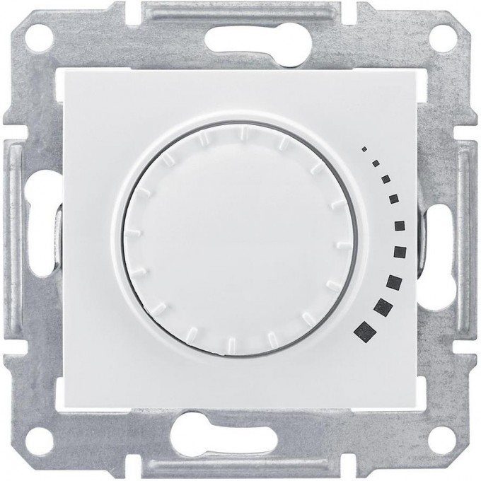 Светорегулятор (диммер) SCHNEIDER ELECTRIC SEDNA поворотно-нажимной, проходной, емкостный, 60-500Вт/ВА, белый SDN2200521