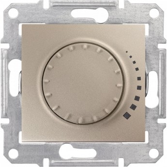 Светорегулятор (диммер) SCHNEIDER ELECTRIC SEDNA поворотно-нажимной, проходной, емкостный, 60-500Вт/ВА, титан