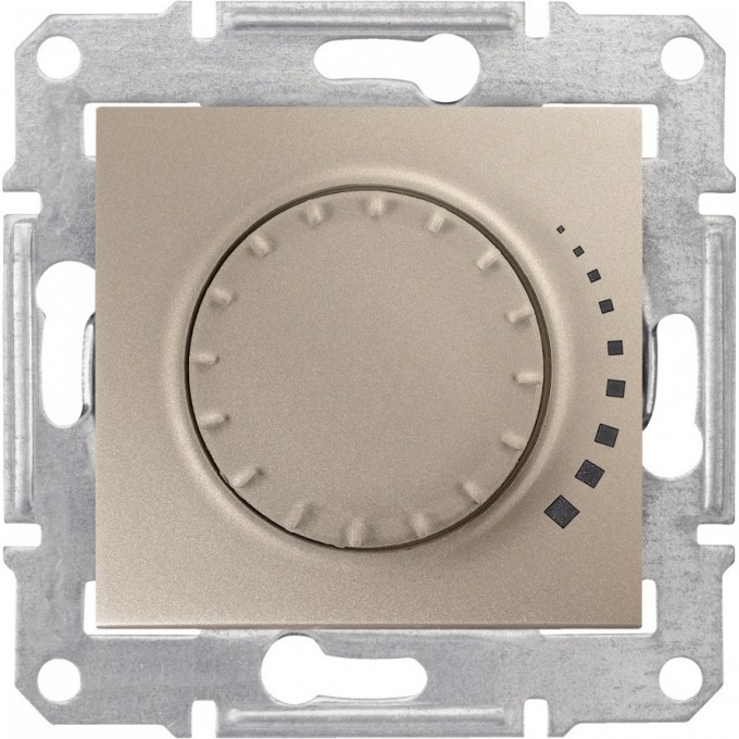 Светорегулятор (диммер) SCHNEIDER ELECTRIC SEDNA поворотно-нажимной, проходной, емкостный, 60-500Вт/ВА, титан SDN2200568