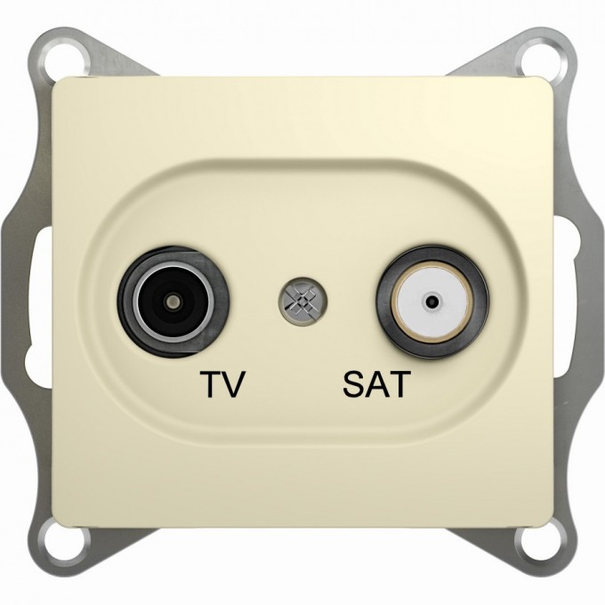 TV+SAT розетка SCHNEIDER ELECTRIC GLOSSA оконечная 1DB, механизм, БЕЖЕВЫЙ GSL000297