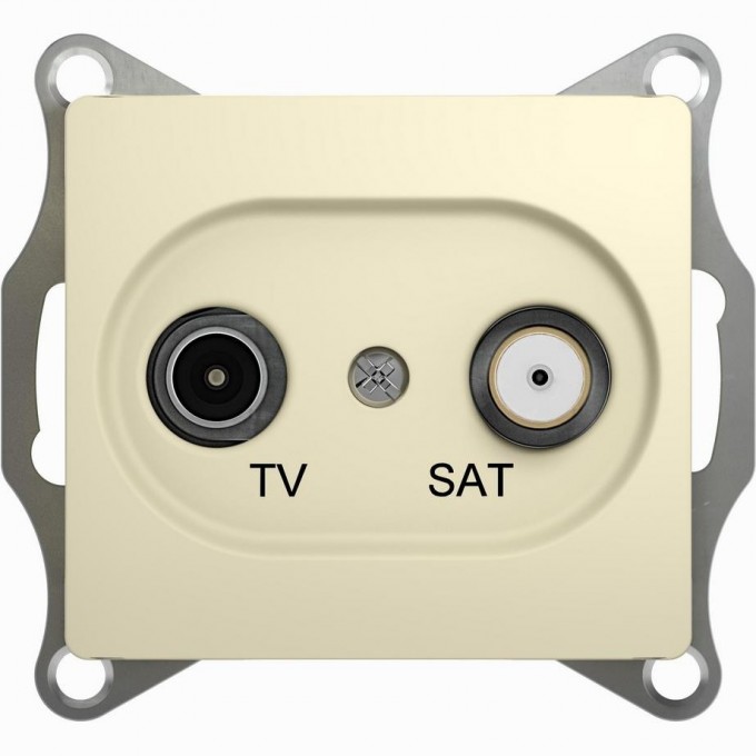 TV+SAT розетка SCHNEIDER ELECTRIC GLOSSA проходная 4DB, механизм, БЕЖЕВЫЙ GSL000298