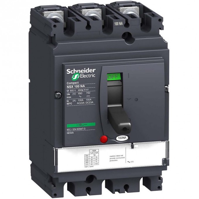 Выключатель-разъединитель 3P SCHNEIDER ELECTRIC COMPACT NSX100NA LV429629