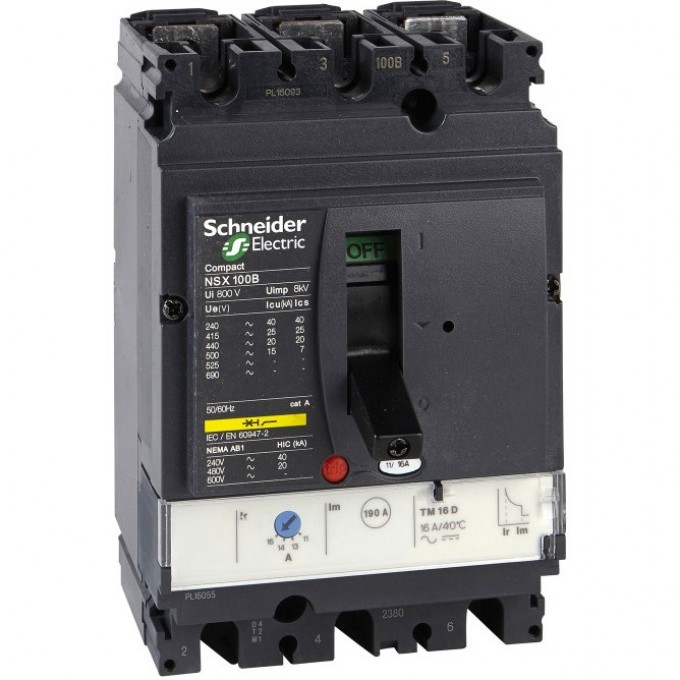 Автоматический выключатель 3П3Т SCHNEIDER ELECTRIC COMPACT TM100D NSX100B LV429550