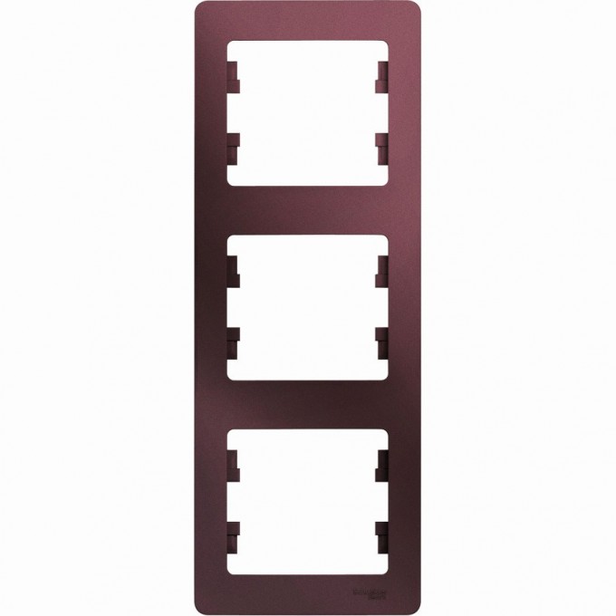 3-постовая рамка SCHNEIDER ELECTRIC GLOSSA, вертикальная, БАКЛАЖАНОВЫЙ GSL001107