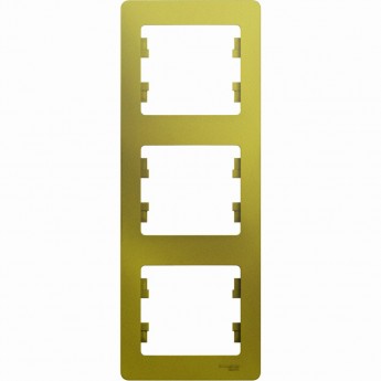 3-постовая рамка SCHNEIDER ELECTRIC GLOSSA, вертикальная, ФИСТАШКОВЫЙ