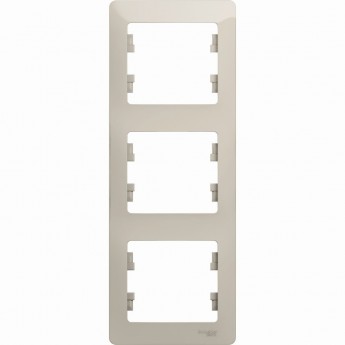 3-постовая рамка SCHNEIDER ELECTRIC GLOSSA, вертикальная, МОЛОЧНЫЙ