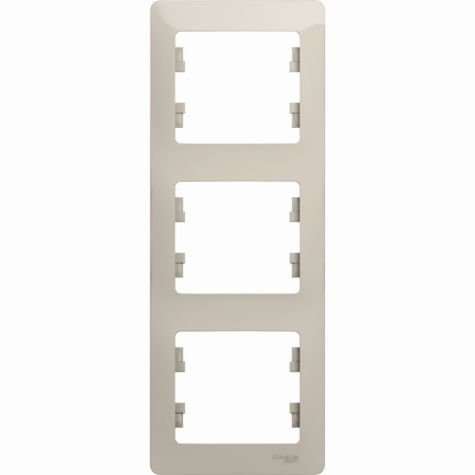 3-постовая рамка SCHNEIDER ELECTRIC GLOSSA, вертикальная, МОЛОЧНЫЙ GSL000907