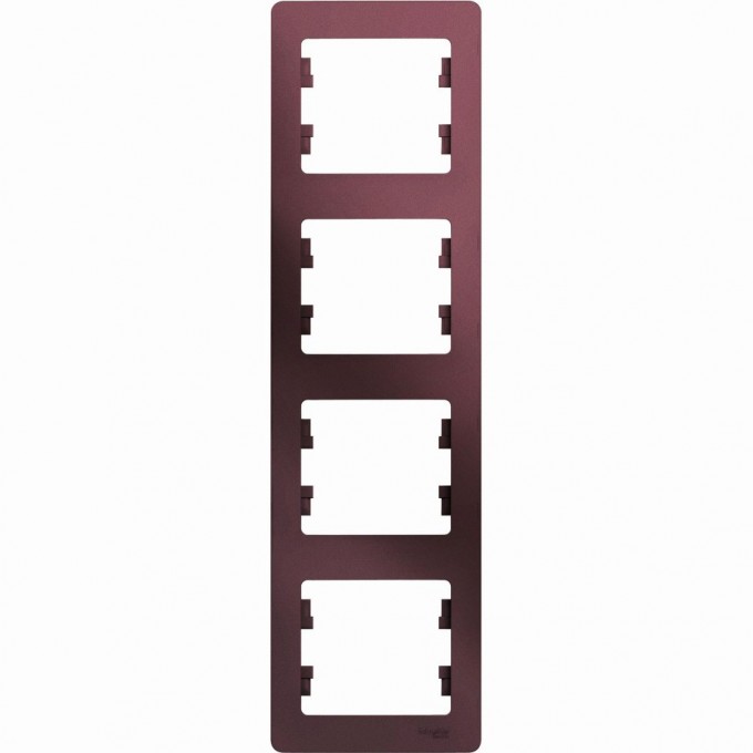 4-постовая рамка SCHNEIDER ELECTRIC GLOSSA, вертикальная, БАКЛАЖАНОВЫЙ GSL001108