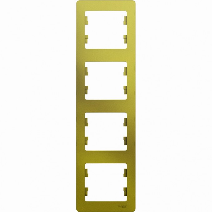 4-постовая рамка SCHNEIDER ELECTRIC GLOSSA, вертикальная, ФИСТАШКОВЫЙ GSL001008