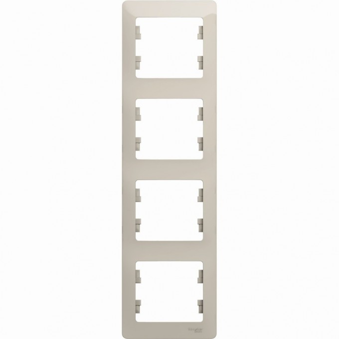 4-постовая рамка SCHNEIDER ELECTRIC GLOSSA, вертикальная, МОЛОЧНЫЙ GSL000908