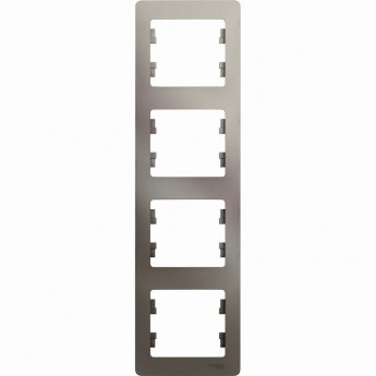 4-постовая рамка SCHNEIDER ELECTRIC GLOSSA, вертикальная, ПЛАТИНА