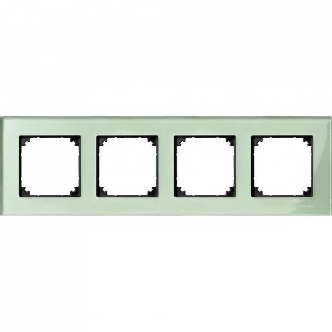 4-постовая рамка SCHNEIDER ELECTRIC MERTEN M-ELEGANCE стеклянная, ИЗУМРУД, SM MTN404404