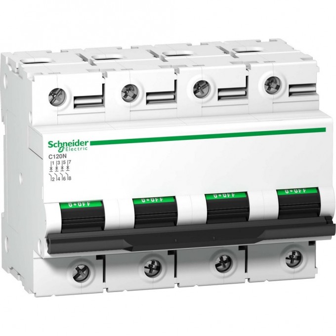 Автоматический выключатель SCHNEIDER ELECTRIC ACTI 9 C120N 4П 100A D A9N18392