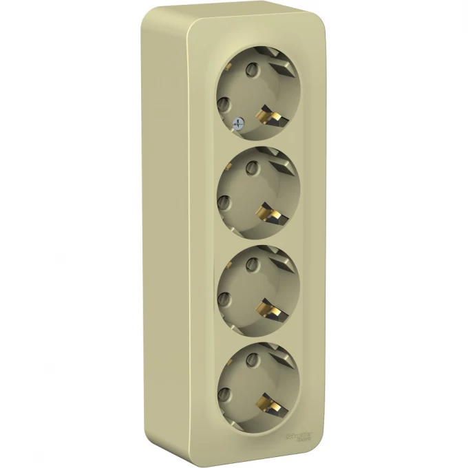 SCHNEIDER ELECTRIC BLANCA с заземлением, со шторкой, с изолирующей пластиной, 16А, 250В, БЕЖЕВЫЙ BLNRA011417. Купить Четырёхместная розетка на Официальном Сайте SCHNEIDER в России.