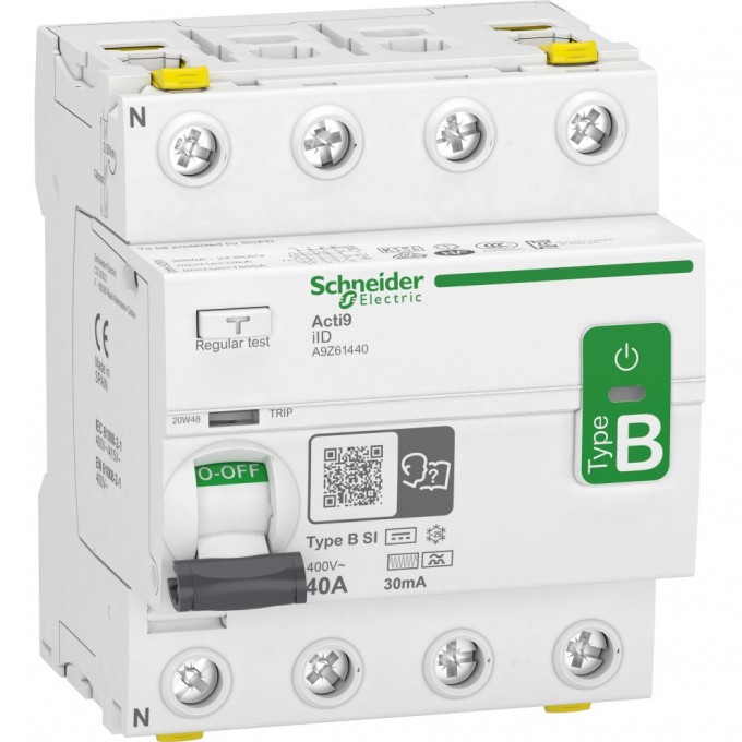 Дифференциальный выключатель (УЗО) SCHNEIDER ELECTRIC ACTI 9 iID 4П 40A 30mA B-SI-ТИП A9Z61440