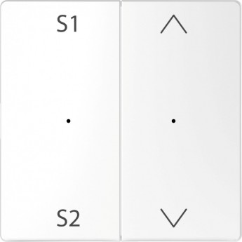 Клавиша двойная с символами MERTEN D-LIFE PLUSLINK с S1/S2, вверх/вниз, БЕЛ. ЛОТОС, SD