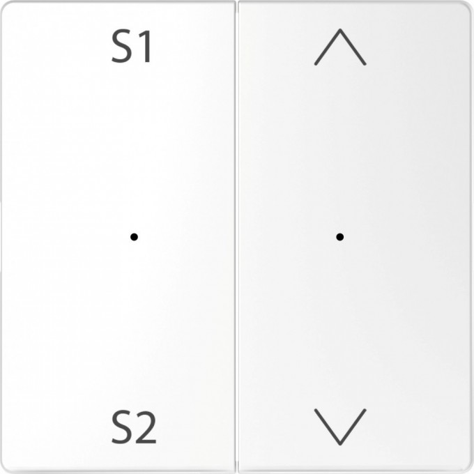 Клавиша двойная с символами MERTEN D-LIFE PLUSLINK с S1/S2, вверх/вниз, БЕЛ. ЛОТОС, SD MTN5227-6035