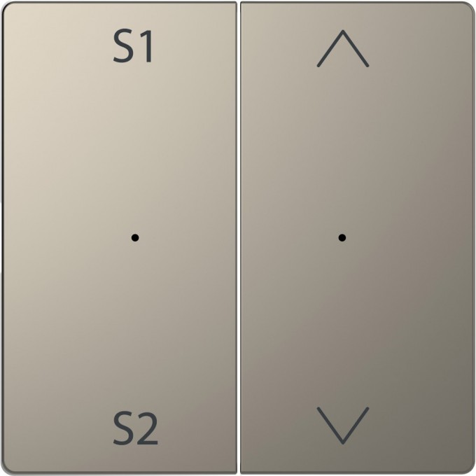 Клавиша двойная с символами MERTEN D-LIFE PLUSLINK с S1/S2, вверх/вниз, НИКЕЛЬ, SD MTN5227-6050