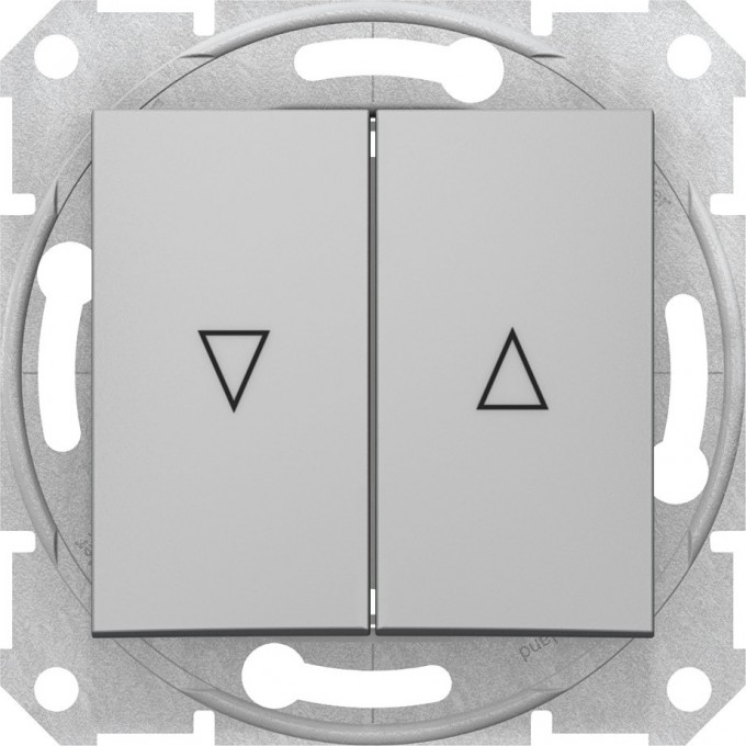 Кнопочный выключатель для жалюзи SCHNEIDER ELECTRIC SEDNA, сх.4, электрич. блок., АЛЮМИНИЙ SDN1300160