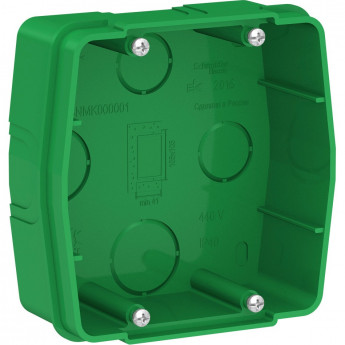 Коробка монтажная SCHNEIDER ELECTRIC BLANCA для силовых розеток, зеленая