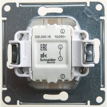 Нажимная кнопка SCHNEIDER ELECTRIC GLOSSA, сх.1, 10АХ, механизм, перламутр