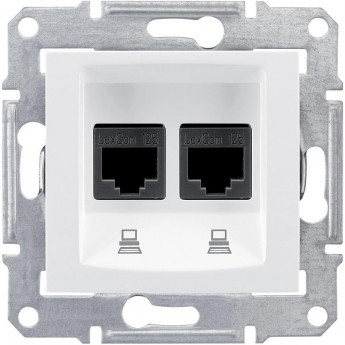 Розетка двойная компьютерная SCHNEIDER ELECTRIC SEDNA RJ45, кат. 5е, экр. STP, белый