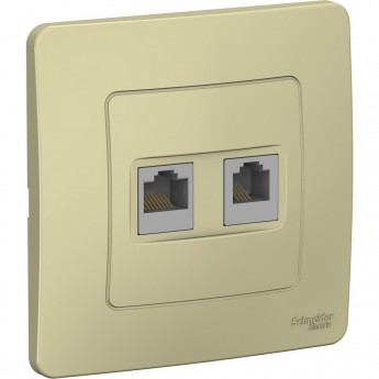 Розетка компьютерная/телефонная SCHNEIDER ELECTRIC BLANCA, с/у, RJ45+RJ11, кат.5E, БЕЖЕВЫЙ