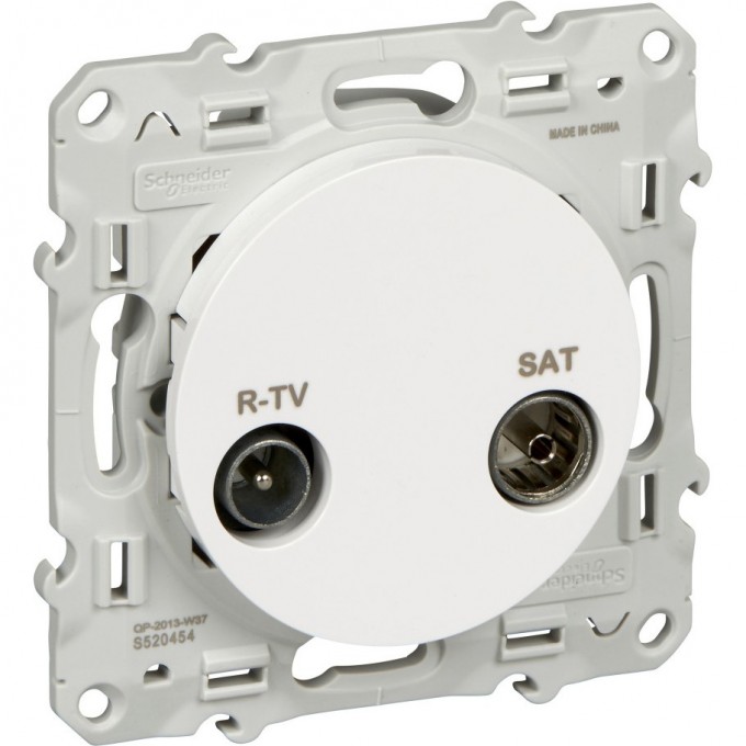 Розетка R-TV/SAT SCHNEIDER ELECTRIC ODACE, одиночная, белый S52R454