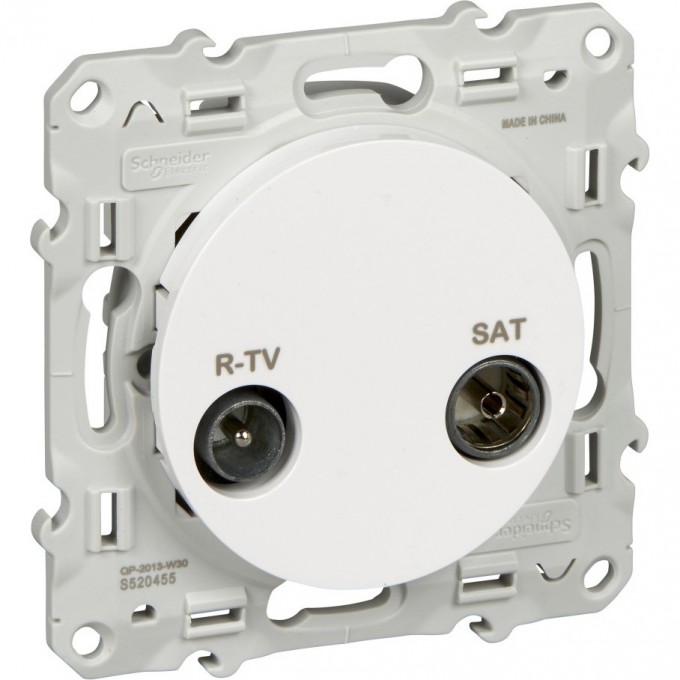 Розетка R-TV/SAT SCHNEIDER ELECTRIC ODACE, оконечная, белый S52R455
