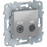Розетка R-TV/SAT SCHNEIDER ELECTRIC UNICA NEW, одиночная, алюминий NU545430