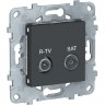 Розетка R-TV/SAT SCHNEIDER ELECTRIC UNICA NEW, одиночная, антрацит NU545454