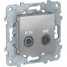 Розетка R-TV/SAT SCHNEIDER ELECTRIC UNICA NEW, оконечная, алюминий NU545530