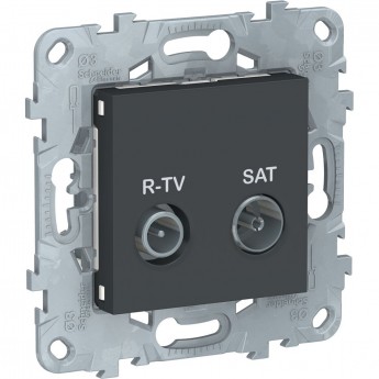 Розетка R-TV/SAT SCHNEIDER ELECTRIC UNICA NEW, оконечная, антрацит