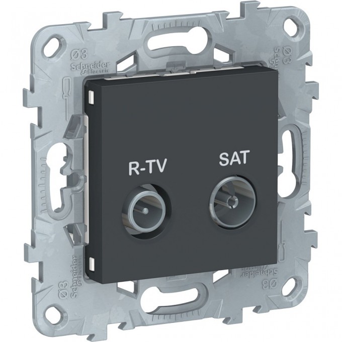 Розетка R-TV/SAT SCHNEIDER ELECTRIC UNICA NEW, проходная, антрацит NU545654