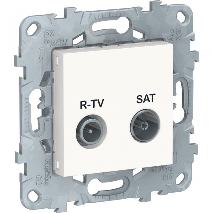 Розетка R-TV/SAT SCHNEIDER ELECTRIC UNICA NEW, проходная, белый NU545618