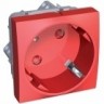 Розетка SCHNEIDER ELECTRIC ALTIRA 45 2P+E с заземляющим контактом, со шторками, красная ALB45283