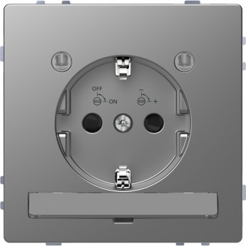 Розетка SCHNEIDER ELECTRIC MERTEN D-Life 16А, с заземлением и LED модулем, сталь, SD