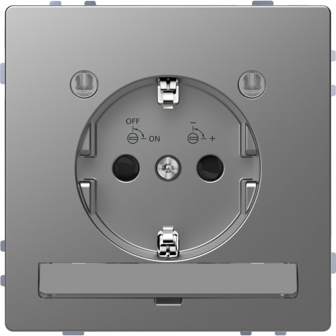 Розетка SCHNEIDER ELECTRIC MERTEN D-Life 16А, с заземлением и LED модулем, сталь, SD MTN2304-6036